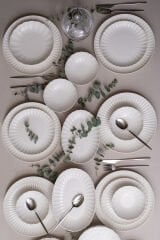 KÜTAHYA PORSELEN 12 KİŞİLİK YEMEK TAKIMI LUZ 52 PRÇ. SADE