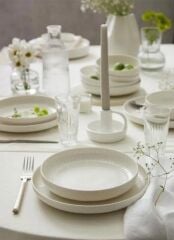 KÜTAHYA PORSELEN 6 KİŞİLİK YEMEK TAKIMI BONE CREST 24 PRÇ. SADE