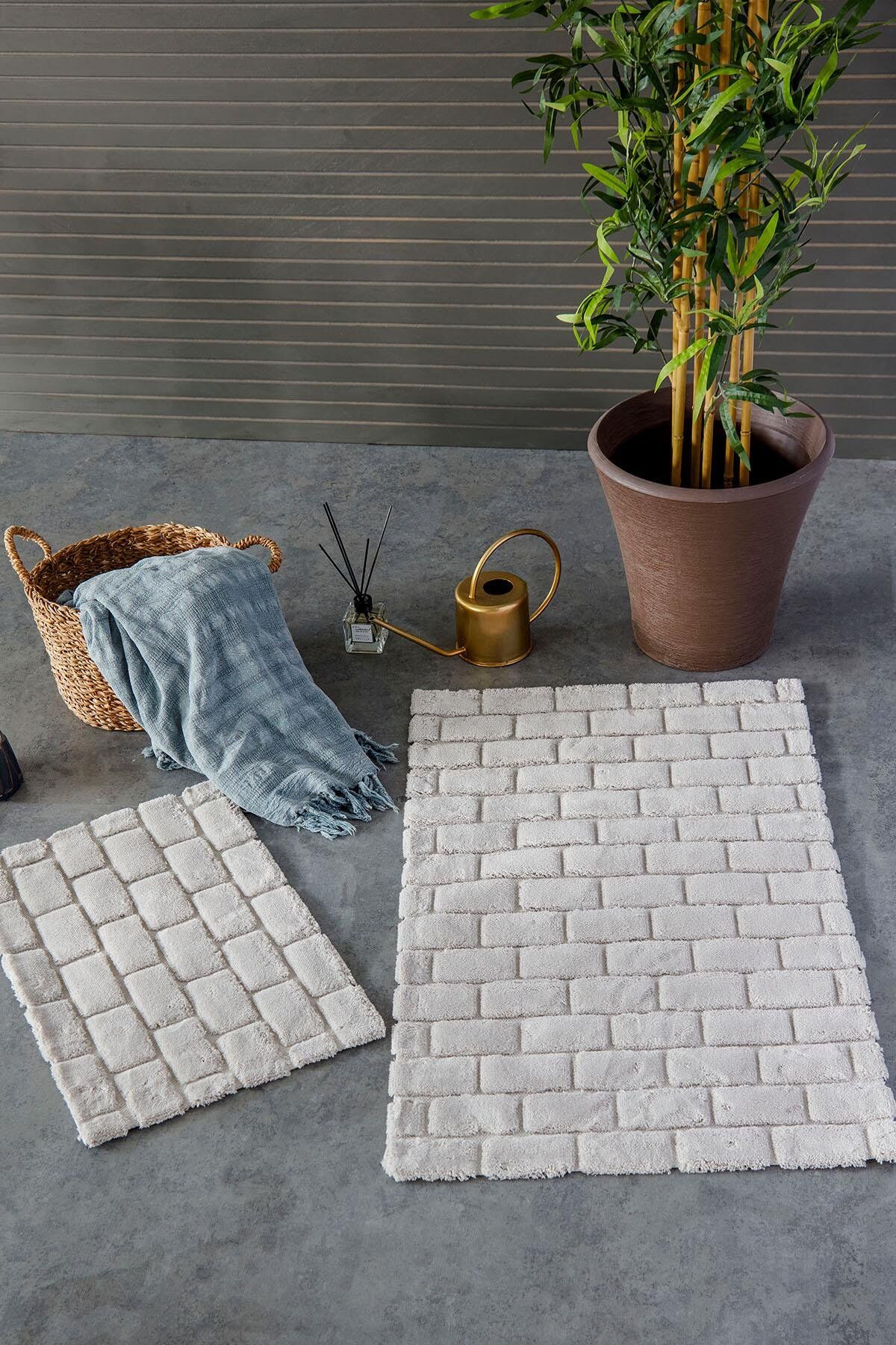 İYİ GECELER BANYO PASPAS SETİ WALL AÇIK GRİ 2'Lİ