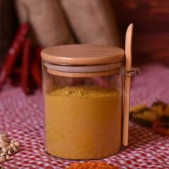 BAMBUM LOLLA KAŞIKLI CAM SAKLAMA KABI 10 CM