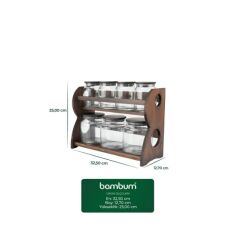Bambum Nero Bench 2 Katlı 8 Parça Baharat Seti