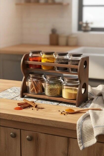 Bambum Nero Bench 2 Katlı 8 Parça Baharat Seti