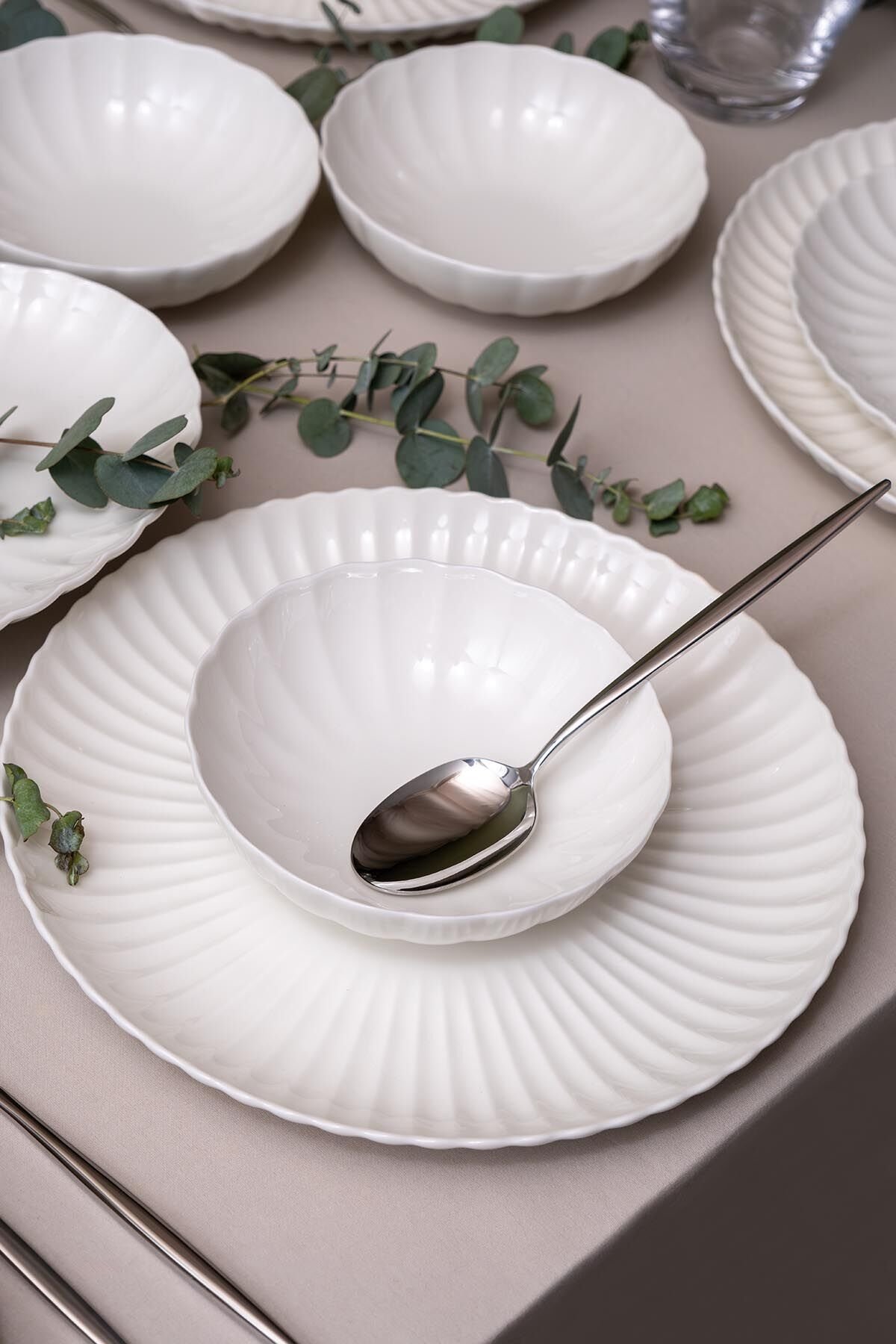 Kütahya Porselen 27 Cm 6'Lı Luz Form Servis Tabağı