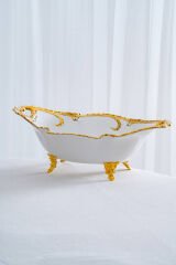 ACAR EDWINA PORSELEN SUNUMLUK AYAKLI DERİN OVAL 39 CM