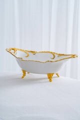 Acar 39 Cm Derin Oval Ayaklı Porselen Sunumluk