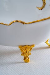 Acar 39 Cm Derin Oval Ayaklı Porselen Sunumluk