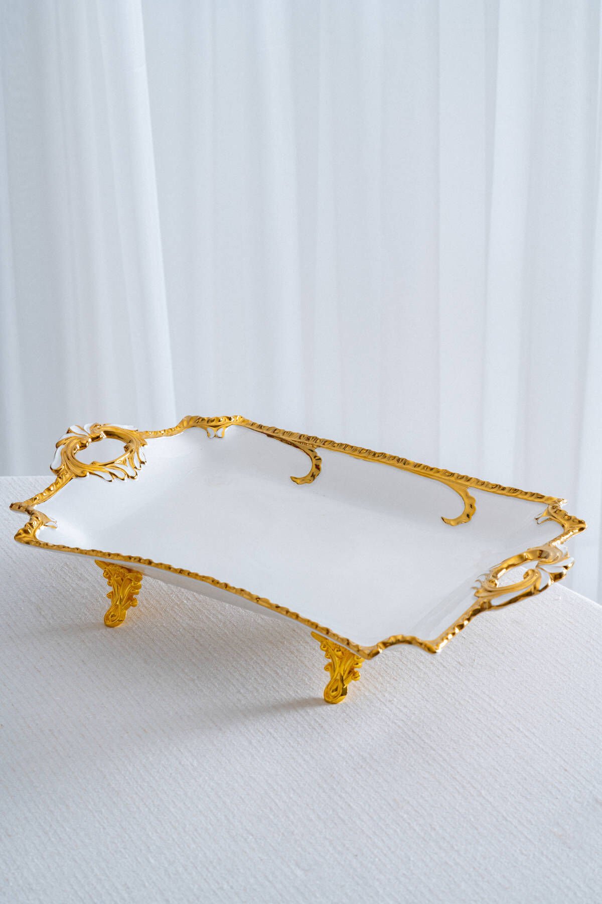 ACAR EDWINA PORSELEN SUNUMLUK AYAKLI DİKDÖRTGEN 39 CM