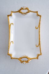 Acar Edwina 39 Cm Ayaklı Dikdörtgen Porselen Sunumluk