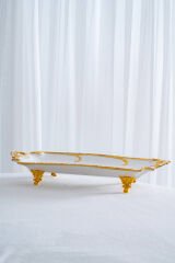 Acar Edwina 44 Cm Ayaklı Dikdörtgen Porselen Sunumluk