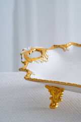 Acar Edwina 44 Cm Ayaklı Dikdörtgen Porselen Sunumluk