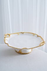 ACAR EDWINA PORSELEN SUNUMLUK AYAKLI YUVARLAK SIĞ 32 CM