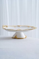 ACAR EDWINA PORSELEN SUNUMLUK AYAKLI YUVARLAK SIĞ 32 CM