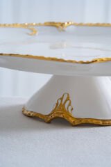 Acar 32 Cm Edwina Ayaklı Yuvarlık Porselen Sunumluk