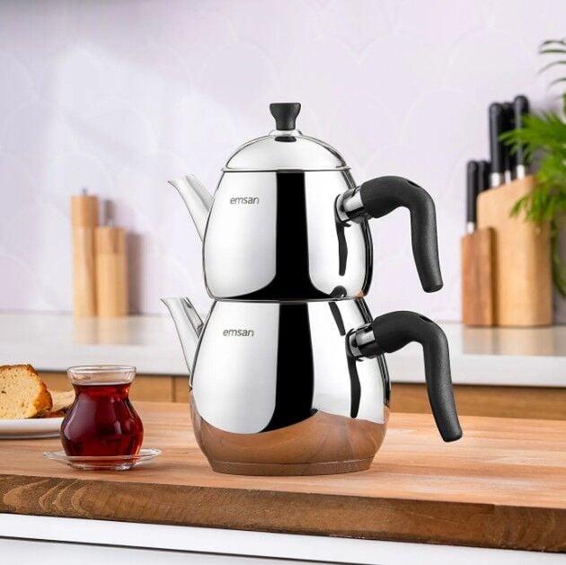 Emsan Siyah Maxi Duru Çaydanlık Takımı