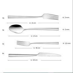 Emsan 24 Parça Çınar 6 Kişilik Çatal Kaşık Bıçak Seti
