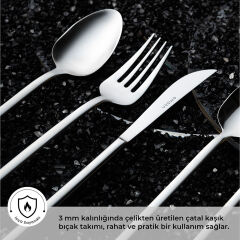 Emsan 12 Kişilik Lora 84 Parça Çatal Kaşık Bıçak Seti